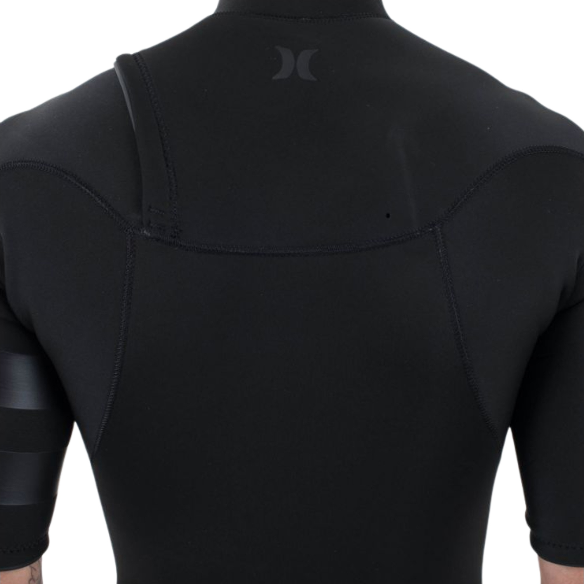 2025 Hurley Mens Air 2/ 2mm Chest Zip Kortærmet Våddragt MFS0013212 - Black